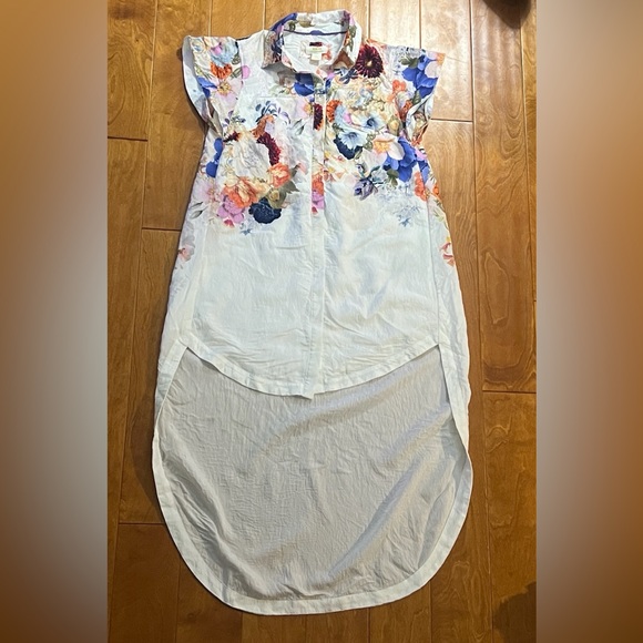 Maeve by Anthropologie Floral High-Low Shirt Dress Size XS - Boho Button Down - Picture 4 of 12